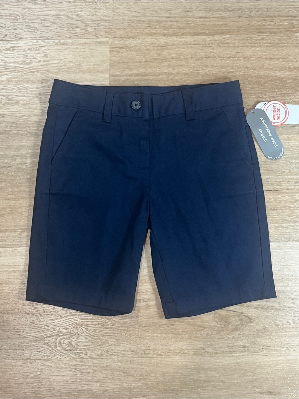 NWT Wonder Nation Kids School Uniform Navy Blue Shorts Size 7